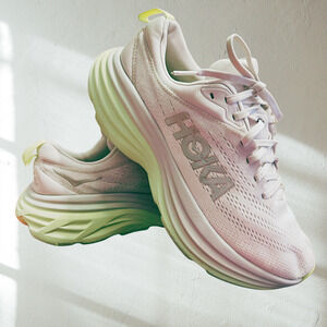 hoka one one bondi 8 nimbus cloud/luminary green women’s size 8b